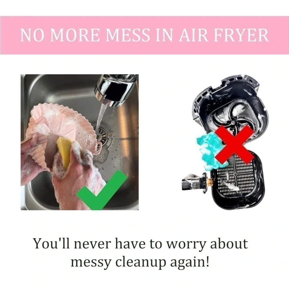 Brand New 2-Pack Air Fryer Non-Stick Silicone Liners Easy Clean Reusable